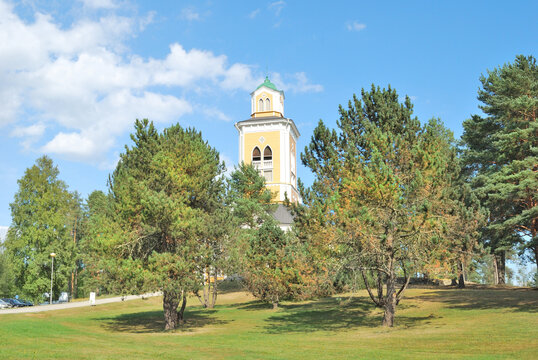 Finland. Wooden Church in the park in Kerimaki