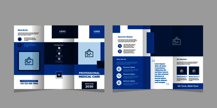 Medical or healthcare trifold brochure template