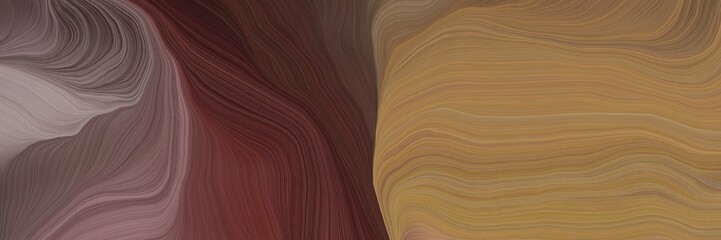 inconspicuous header with elegant modern soft curvy waves background design with pastel brown, very dark pink and old mauve color