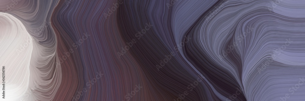 Fototapete inconspicuous header with colorful smooth swirl waves background design with dark slate gray, light 