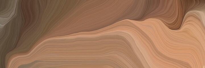 inconspicuous header with colorful contemporary waves illustration with pastel brown, old mauve and dark salmon color