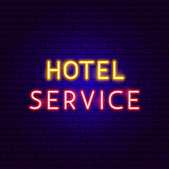 Hotel Service Neon Text