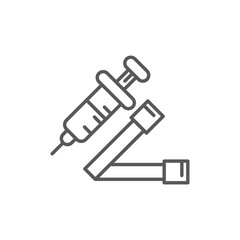 Tourniquet and syringe vector icon symbol isolated on white background