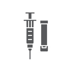 Tourniquet and syringe vector icon symbol isolated on white background