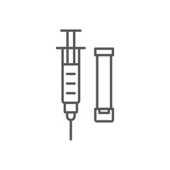 Tourniquet and syringe vector icon symbol isolated on white background