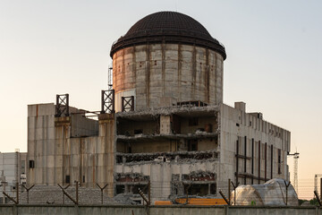 Old nuclear power plant view