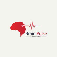 Health  Brain pulse  Logo Template Design Vector, Emblem, Design Concept, Creative Symbol, Icon.