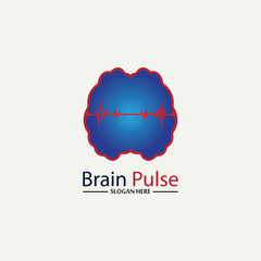 Health  Brain pulse  Logo Template Design Vector, Emblem, Design Concept, Creative Symbol, Icon.