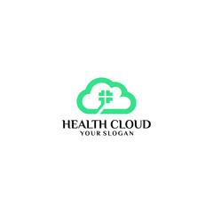 medicine cloud logo design template, health logo inspiration