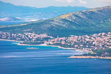 Obraz premium Town of Novi Vinodolski aerial panoramic view