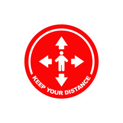 Keep your distance sticker logo design template