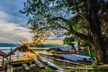 sunset on the lake