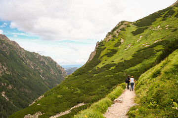 Fototapeta na wymiar Mountain view in Poland. Tatra Mountains landscape. Valley In Tatra Mountains, Poland