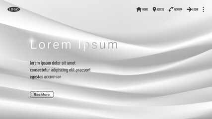 Abstract Wavy White Background. Aspect Ratio 16:9. EPS 10 Vector.