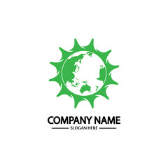 Global Engineer World Gear Logo Design Template