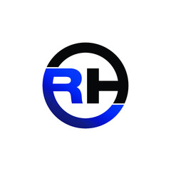 Letter RH circle logo icon design vector. monogram logo vector illustration