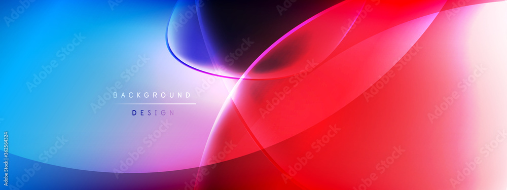 Fototapete vector abstract background - liquid bubble shapes on fluid gradient with shadows and light effects. 