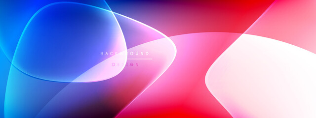 Vector abstract background - liquid bubble shapes on fluid gradient with shadows and light effects. Shiny design template for text