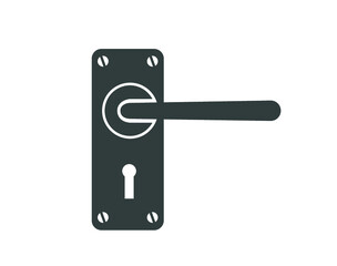 Door handle icon.   Door lock icon. Flat door handle. 