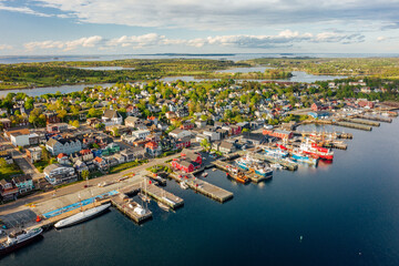 Beautiful aerial view on the Lunenburg town in Nova Scotia