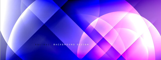 Vector abstract background - circle and cross on fluid gradient with shadows and light effects. Techno or business shiny design templates for text