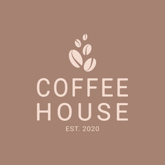 Logo template for a coffee shop, restaurant or cafe. Emblems, badges, stickers, banners. Coffee design elements.