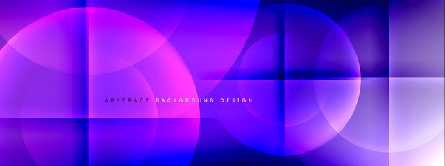 Vector abstract background - circle and cross on fluid gradient with shadows and light effects. Techno or business shiny design templates for text