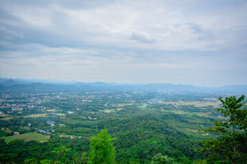 Naklejka premium View the city from a high peak.