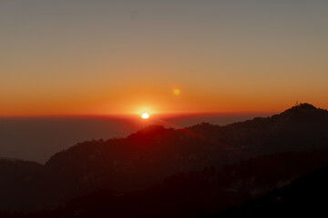 sunset over the mountains