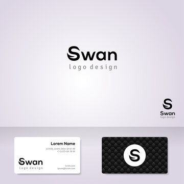 Bird Abstract Logo Template. Vector Icon. Business Concept Of Black Swan. Cosmetics, Beauty, Health & Spa, Fashion Themes.