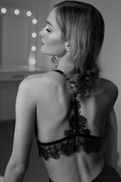 Erotic Portrait. High Fashion Sexy Lace Lingerie On Seductive Woman. Elegant Beauty Concept.