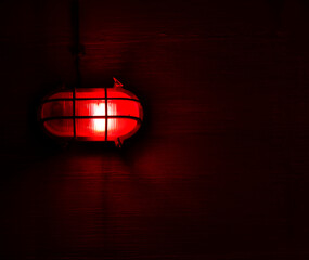 red lantern on a black background