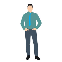  in flat style, male businessman