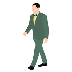 vector, isolated, no face, in flat style, man walking