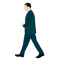 vector, isolated, no face, in flat style, man walking