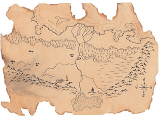 old fantasy hand drawn map © dnaniss