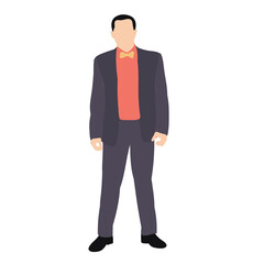 vector, isolated, without face, in flat style, male businessman