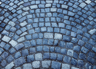 Cobblestone pavement, several hundred years old