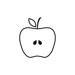 apple half icon vector fruit