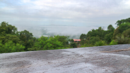 Beautiful view from the mountains full of clouds, loosening the sea.
