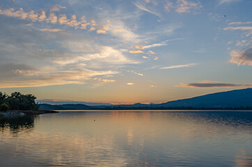 sunset over the lake