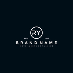 letter RY logo design vector - obrazy, fototapety, plakaty