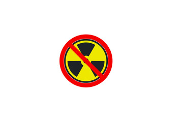 no radiation sign.Conceptual vector illustration in flat style design.Isolated on background.