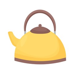 Home kitchen handle kettle, colorful clipart, object isolated on white background stock vector illustration