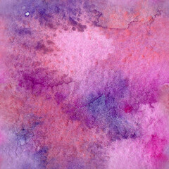 Seamless abstract background in purple shades made by hand with watercolor paint in sizes of 2000 by 2000 pixels