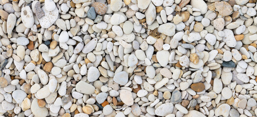 Pebbles background, natural beach banner
