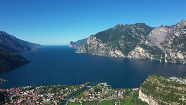 Riva del Garda, Lake Garda, Italy, panorama at high altitude