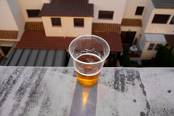 glass of beer on the terrace in summer. Málaga.