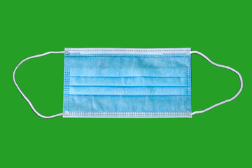 Doctor mask and corona virus protection isolated on a green background