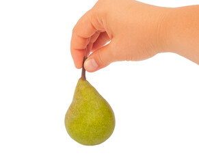 pear in a hand isolated